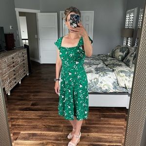Banana Republic Green Floral Dress